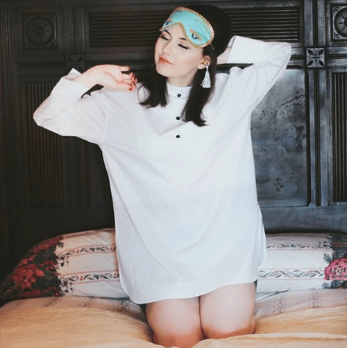Holly — The White Tuxedo Sleep Shirt