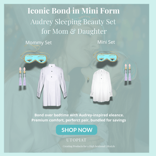 Mommy & Me Holly Iconic Sleep Set – Audrey - Inspired Matching Nightwear for Halloween & Everyday Elegance - Utopiat