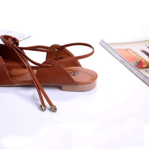 Ann — The Caramel Brown Leather Sandals - Utopiat