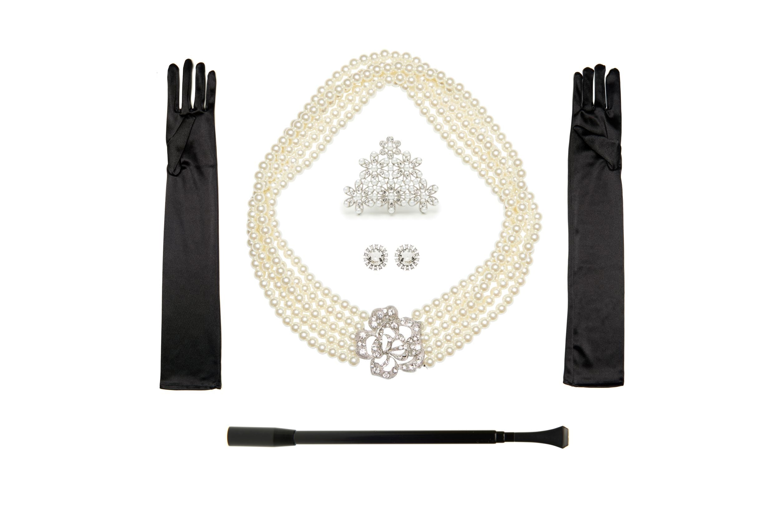 Holly 5 - Piece Jewelry & Accessories Set – Audrey - Inspired Glamour for Halloween & Beyond: Necklace, Tiara, Earrings & More - Utopiat