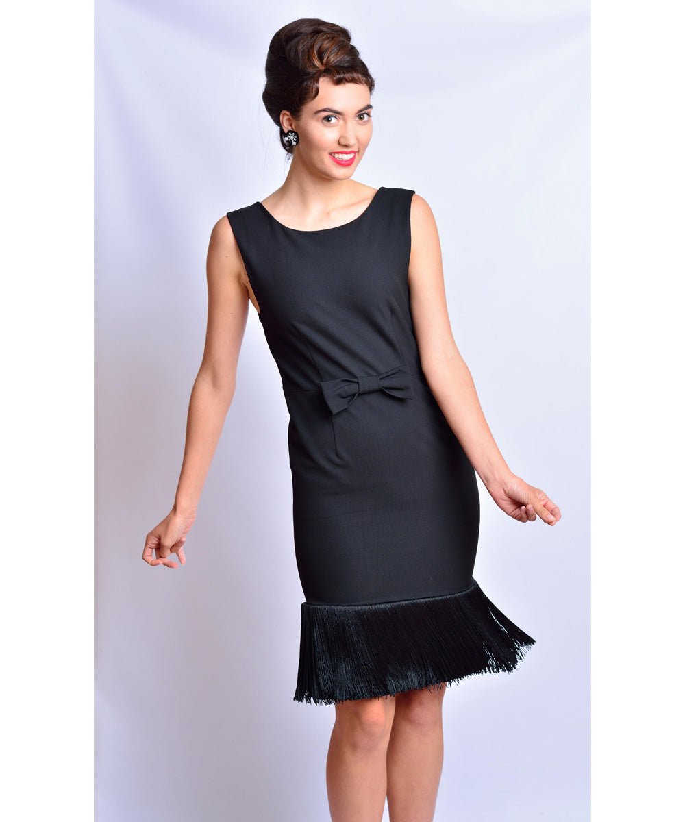 Women's Black Fringe Dress and Costume Accessories Set S / w/o Gift Box