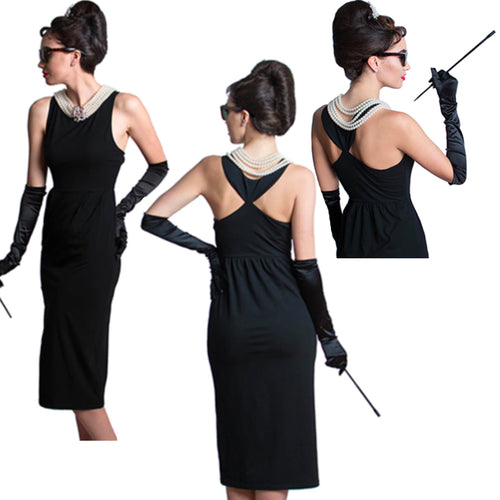 Holly Iconic Black Dress In Cotton Inspired By Breakfast At Tiffany’s - Utopiat